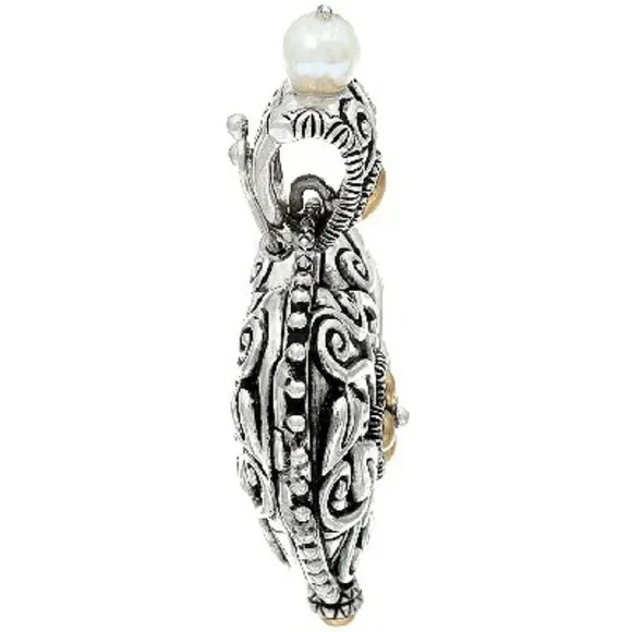 Barbara Bixby 925 Sterling Silver & 18K Gold Heart Locket Enhancer Pendant Pearl - Picture 4 of 11